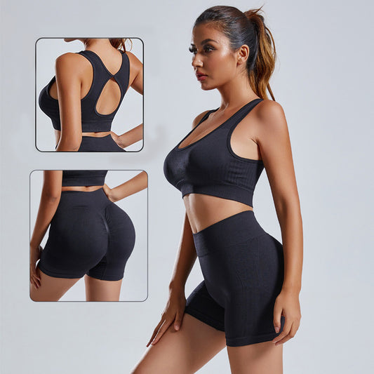 2 Pcs Yoga Women's Vest And Shorts Tracksuit