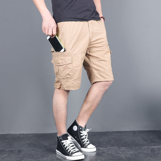 Multi-Pocket Cargo Small Zipper Shorts