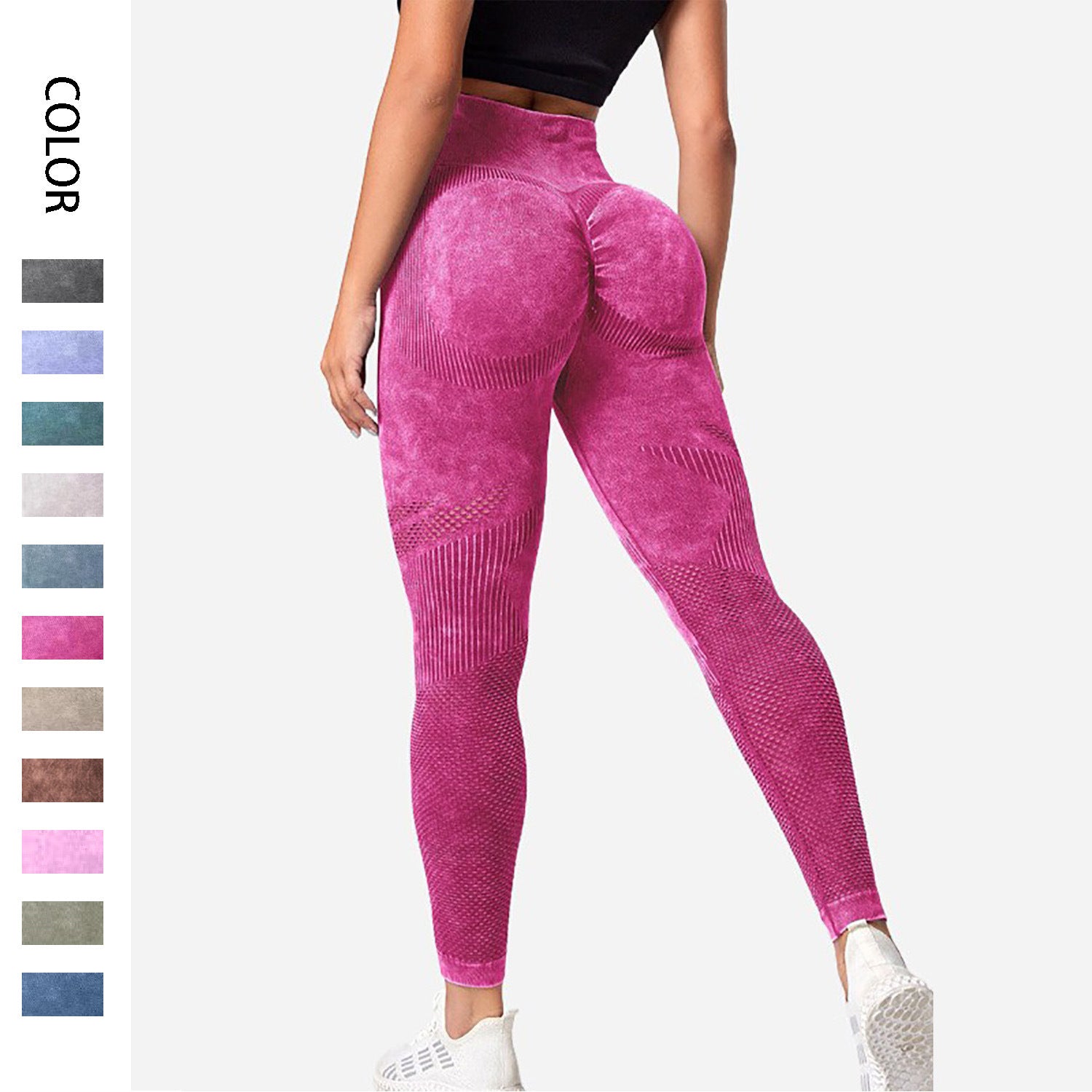 Hollow Design Seamless Leggings High Waist