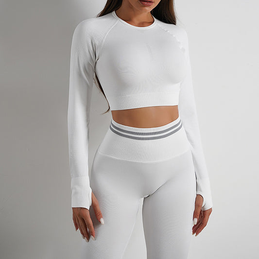 Long Sleeve Top Outfits Butt Lifting Slim Workout Sportswear