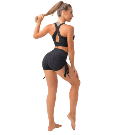 High Waist Drawstring Sports Shorts