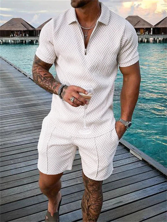 Men's Summer Short Sleeve  Casual Suit