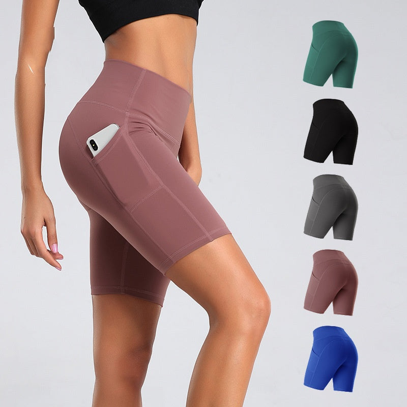 High Waist Fitness Gym Workout Shorts With Pockets